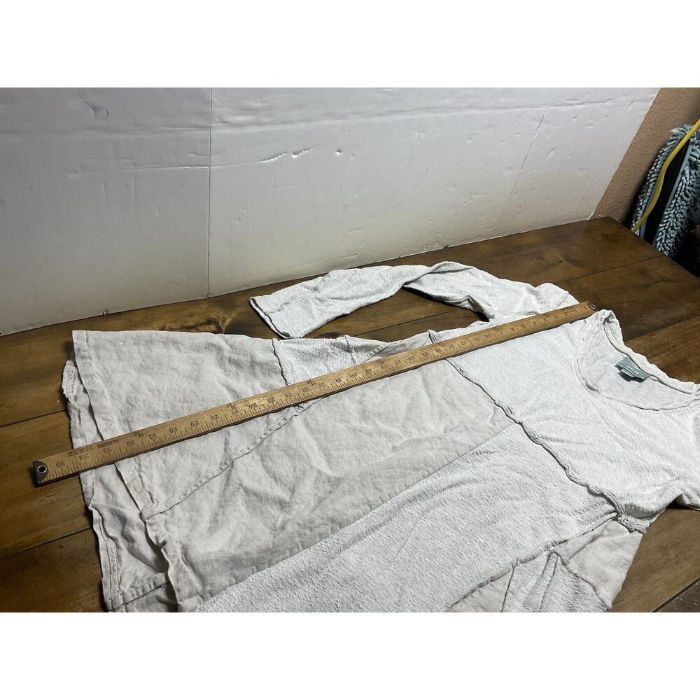 Maeve Anthropologie Oversized Linen Brush Cotton Patchwork Lagenlook Dress M - Picture 7 of 10